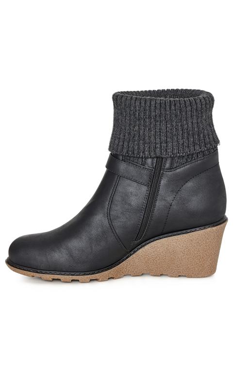 Emily Black Wide Fit Wedge Boot 4