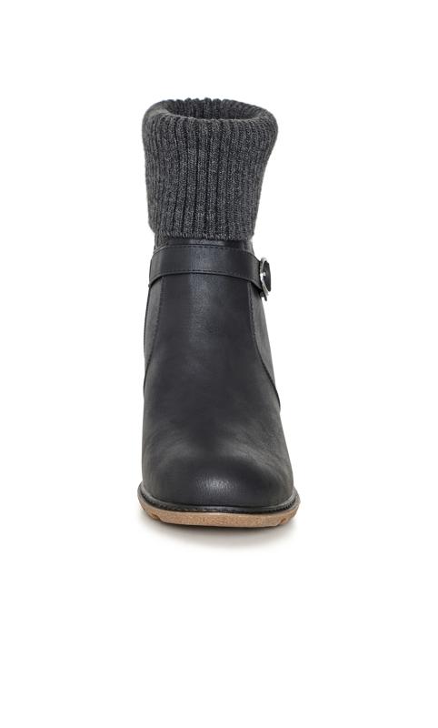 Emily Black Wide Fit Wedge Boot 5