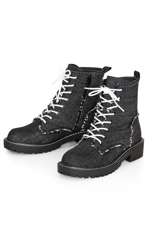 Rosie Black Wide Width Lace Up Boot 6