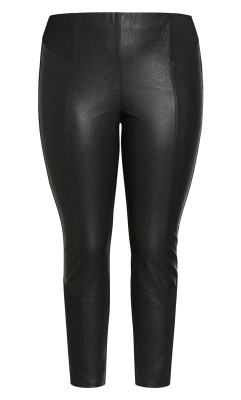 Amy Black Leather Look Ponte Pant 6