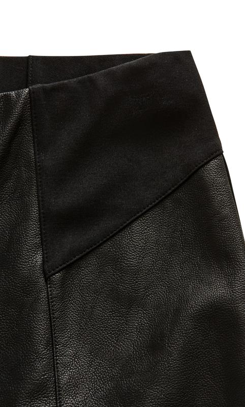 Amy Black Leather Look Ponte Pant 8