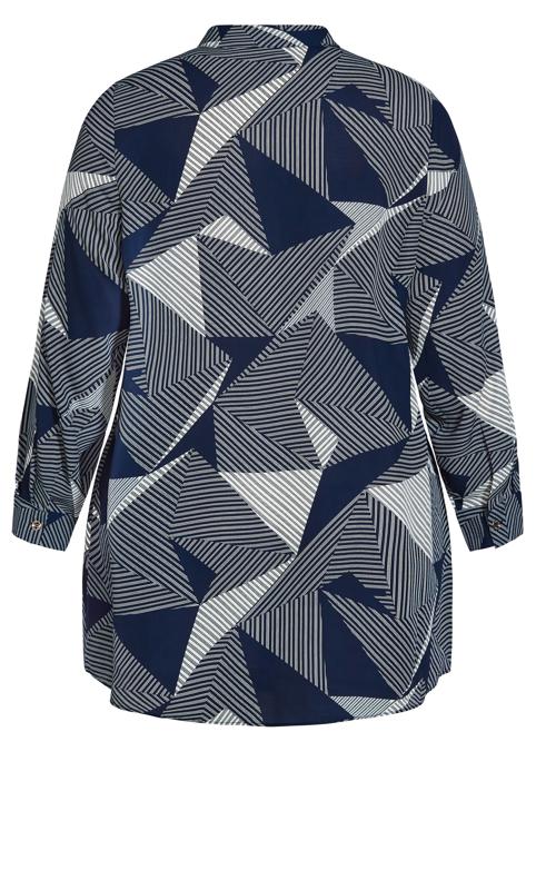 Evans Navy Celeste Longline Print Shirt 6