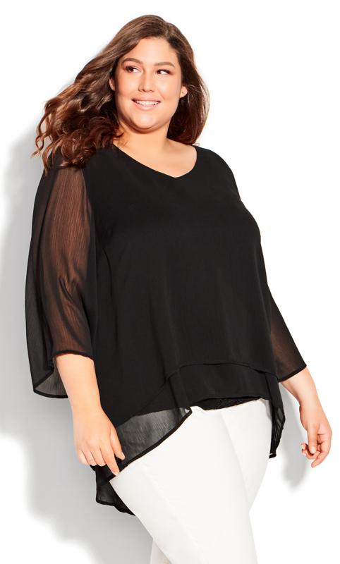 Evans Black Rosie Layer Plain Top 1