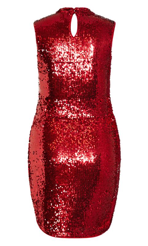 Sequin Crimson Drape Dress 5