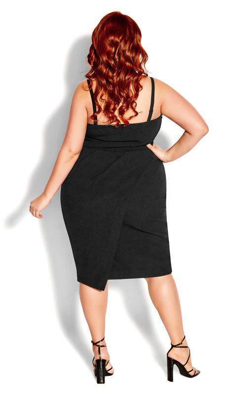 Evans Black Strapless Twisted Front Midi Body Con Dress 6