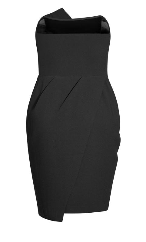 Evans Black Strapless Twisted Front Midi Body Con Dress 8
