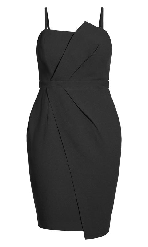 Evans Black Strapless Twisted Front Midi Body Con Dress 9