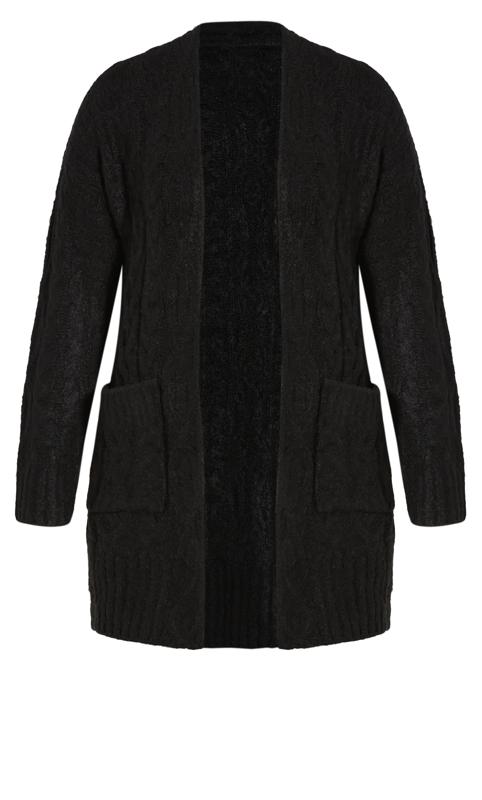 Cable Knit Black Cardigan 8