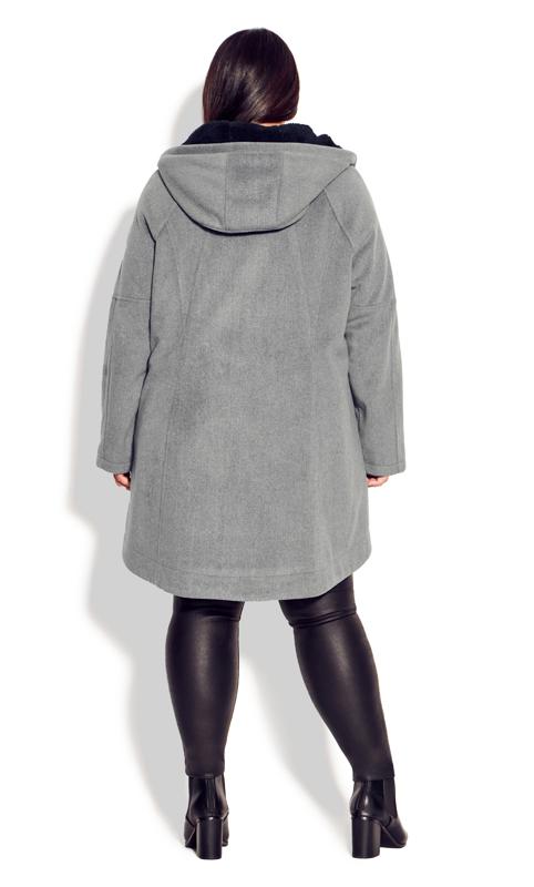 Grey Faux Wool Hood Coat 3
