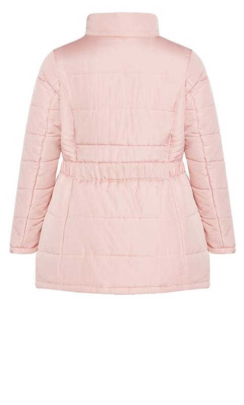 Puffer Rose Pink Belted Hood Coat 6