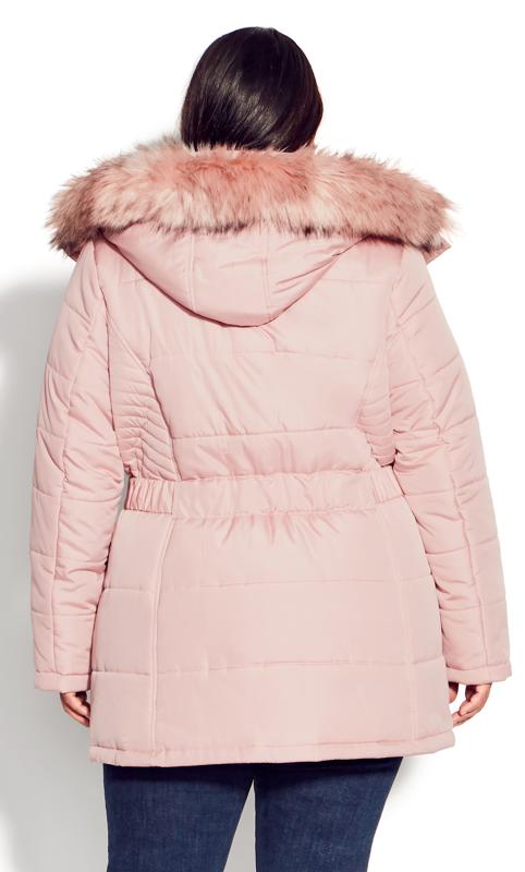 Puffer Rose Pink Belted Hood Coat 11