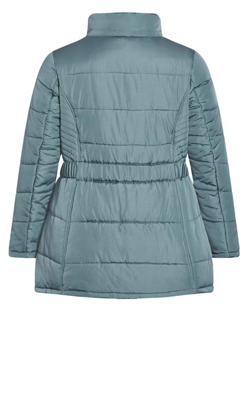 Evans Blue Puffer Belted Hood Coat 7