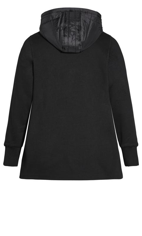 Black Fleece Hood Fashion Coat 8