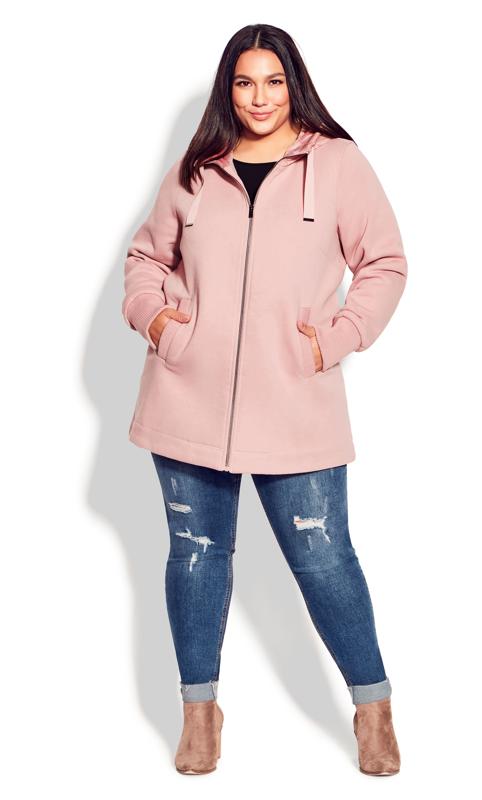 Avenue Pink Fleece Hood Fashion Coat 8