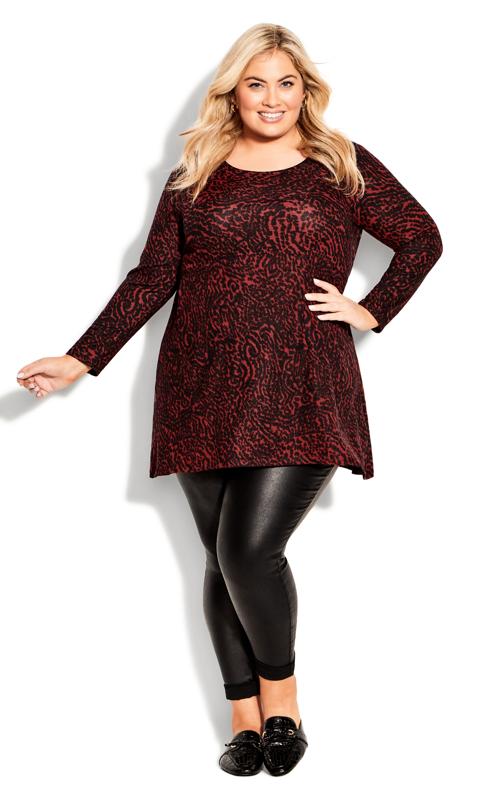 Avenue Black & Red Paisley Smock Top 2
