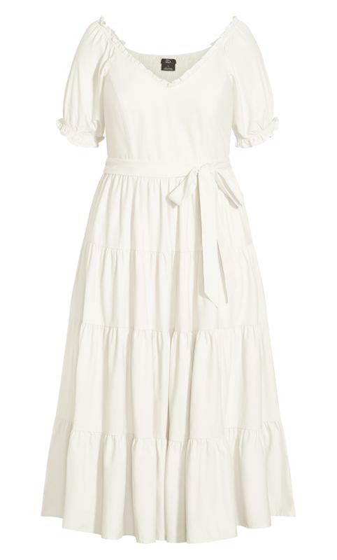 Puff Sleeve White Maxi Dress 4