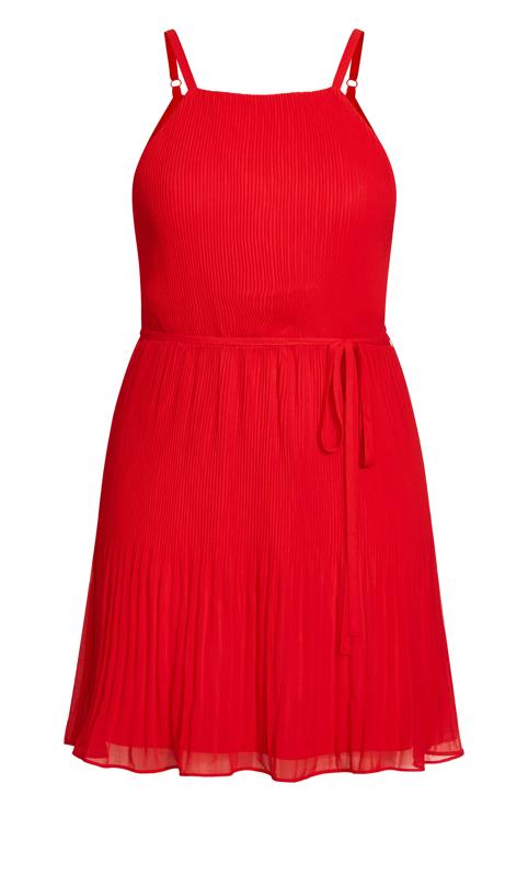 Sweet Red Pleat Mini Dress 4