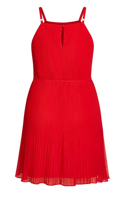 Sweet Red Pleat Mini Dress 5