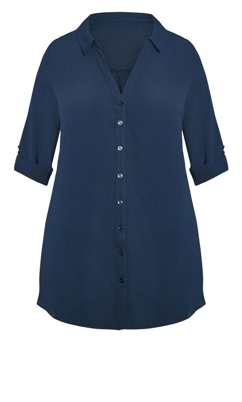 Evans Navy Blue Longline Shirt 8