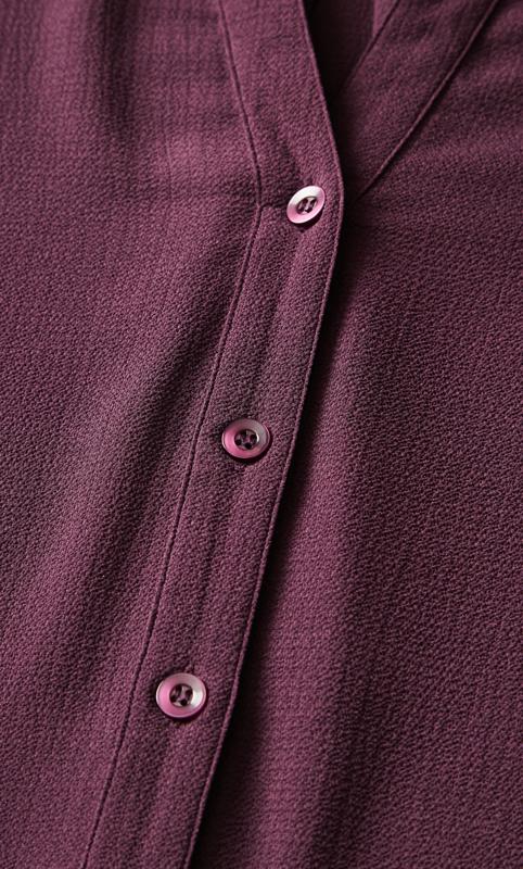 Aspen Collar Neckline Button Front Plum Purple Plain Shirt 9