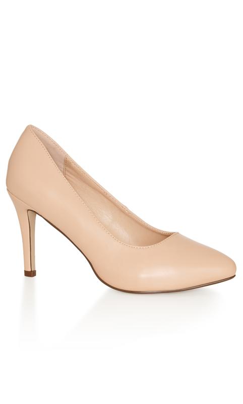 Plus Size  City Chic WIDE FIT Nude Court Heels
