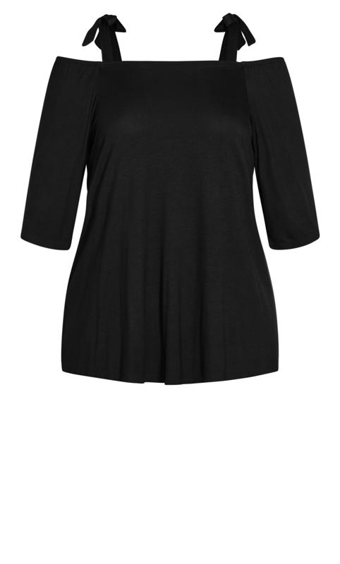 Tie Shoulder Black Top 6