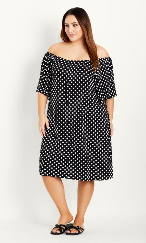 Spot Bardot Black Dress 1