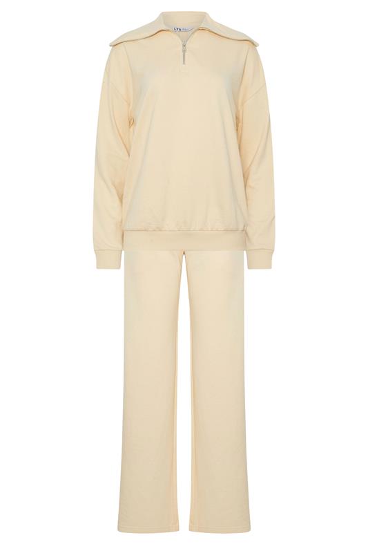 LTS Tall Women's Set Yellow Cotton Quarter Zip Sweatshirt & Wide Leg Joggers | Long Tall Sally 8