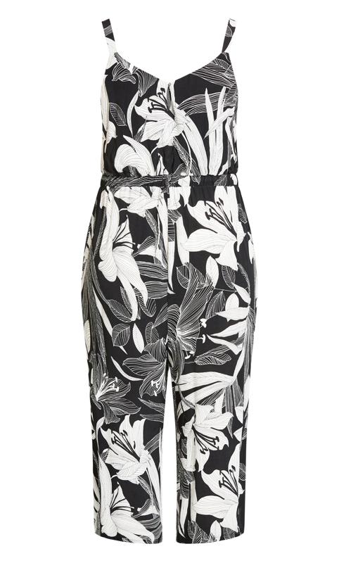 Tropical Jumpsuit Black And White 4