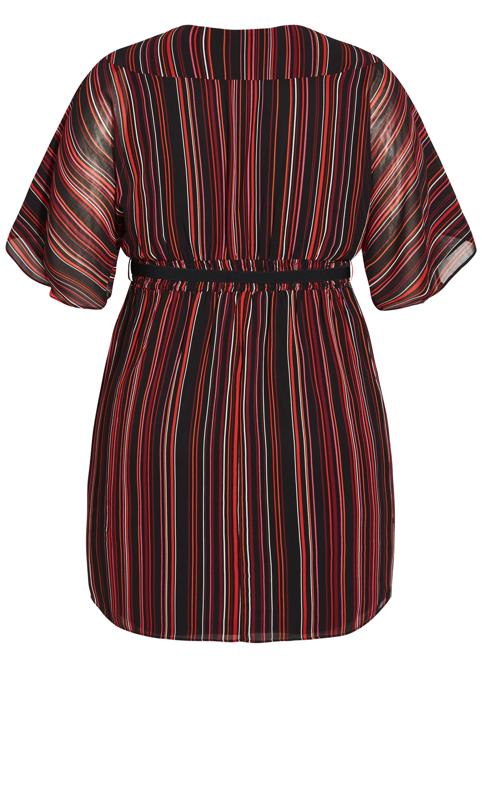City Chic Brown Stripe Wrap Dress 5
