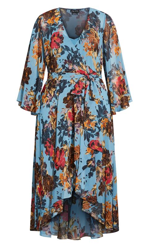 Evans Blue Floral Twist Maxi Dress 4