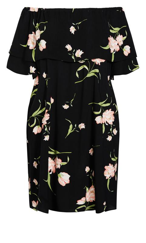 Floral Midi Black Dress 4