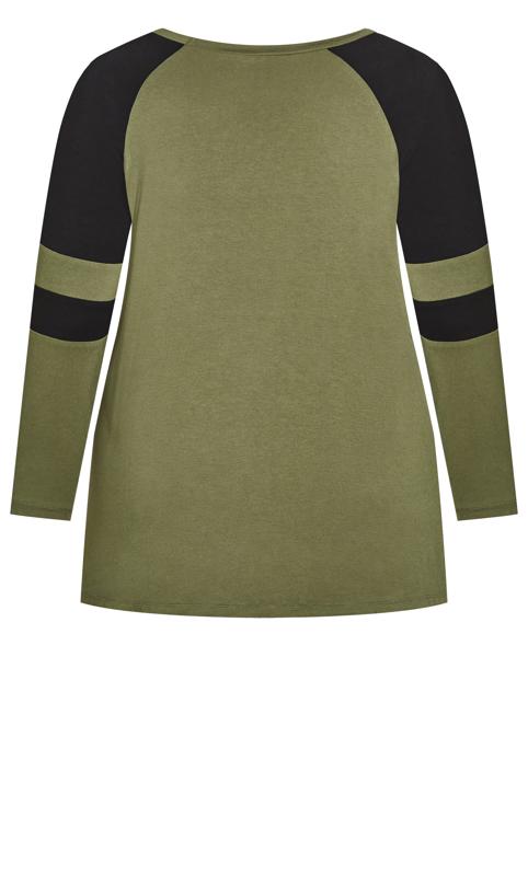 Splice Sleeve Olive Green Colour Top 6
