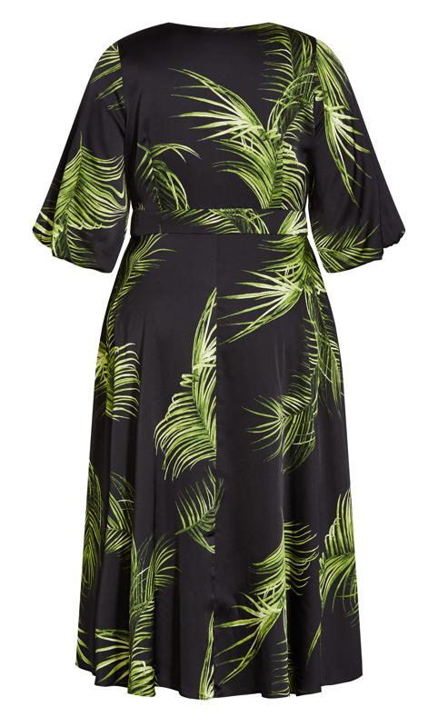 Foliage Black Palm Print Dress 4