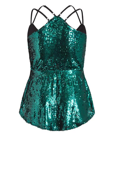 Evans Green Sequin Sparkle Cami 2