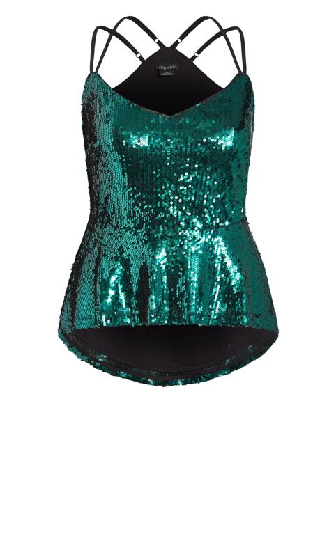 Evans Green Sequin Sparkle Cami 11