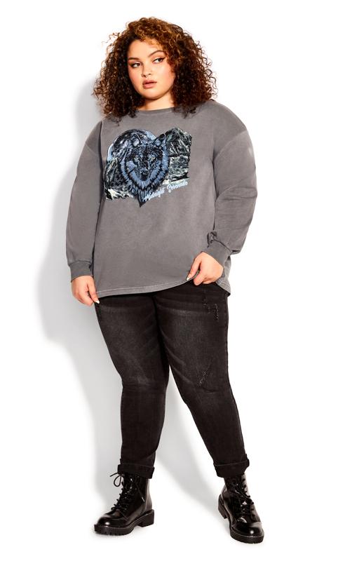 Societie+ Grey Wolf Graphic Sweatshirt 6