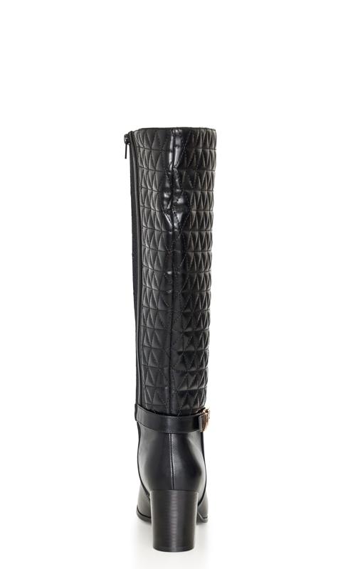Elizabeth Black Wide Fit Quilted Tall Boot 3