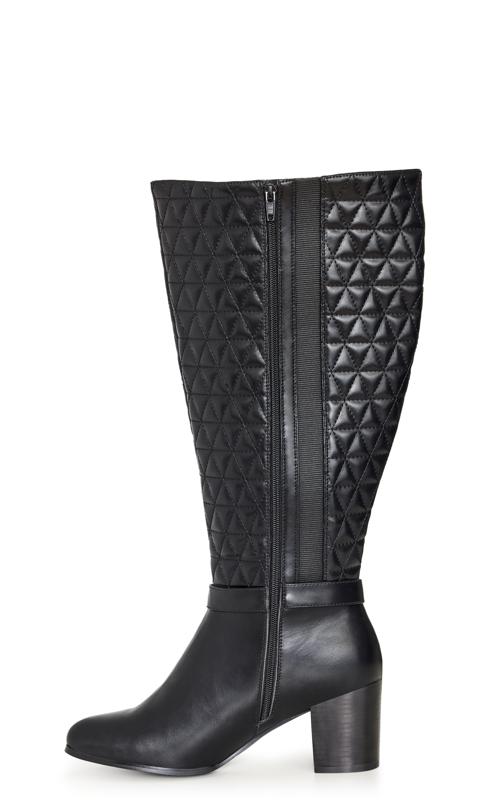 Elizabeth Black Wide Fit Quilted Tall Boot 4