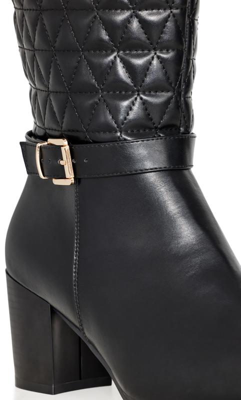 Elizabeth Black Wide Fit Quilted Tall Boot 6