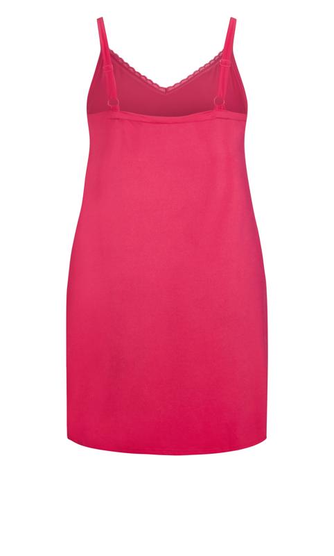 Lace V-Neck Sleeveless Relaxed Fit Pink Chemise 4