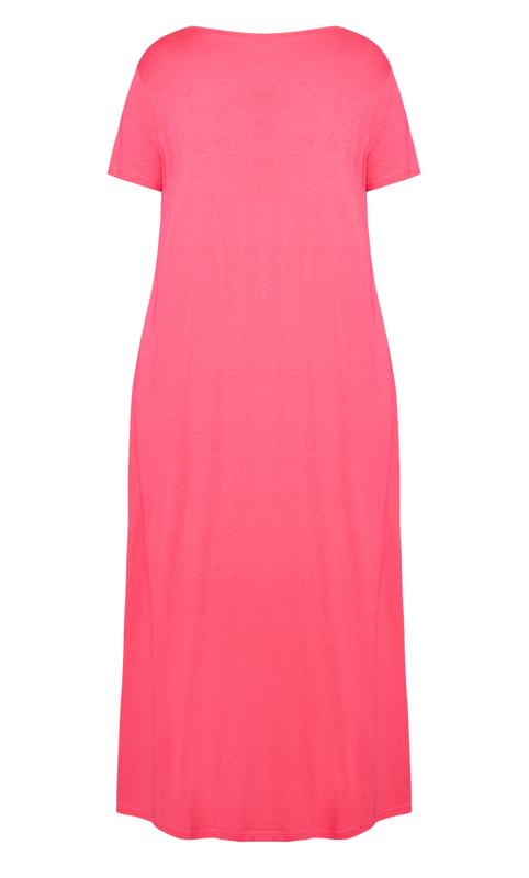 Short Sleeve Pink Maxi Sleep Dress 4