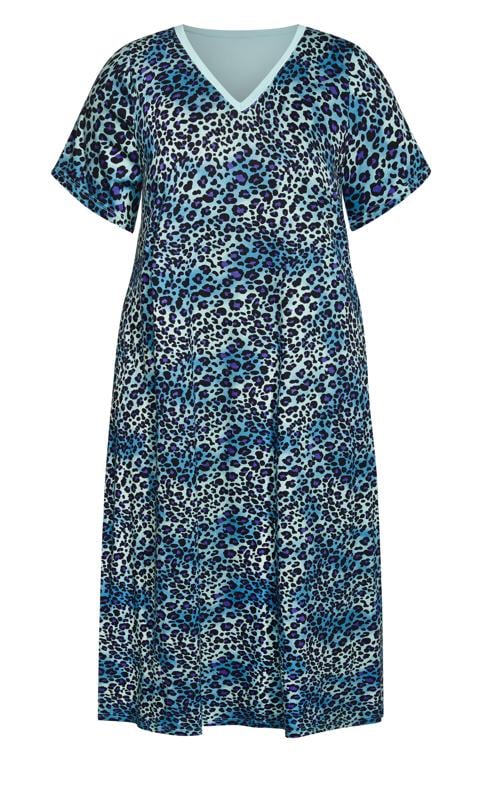 Avenue Blue Print Short Sleeve Maxi Nightdress 3