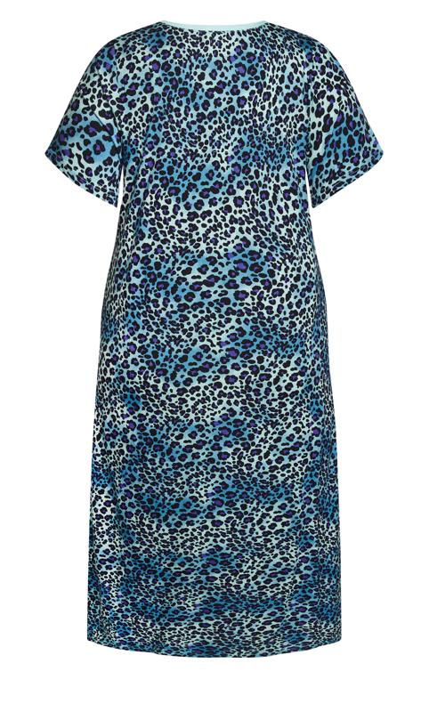 Avenue Blue Print Short Sleeve Maxi Nightdress 4