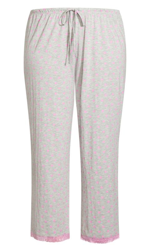 Evans Grey & Pink Heart Print Pyjama Bottom 5