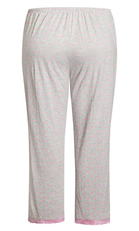 Evans Grey & Pink Heart Print Pyjama Bottom 6