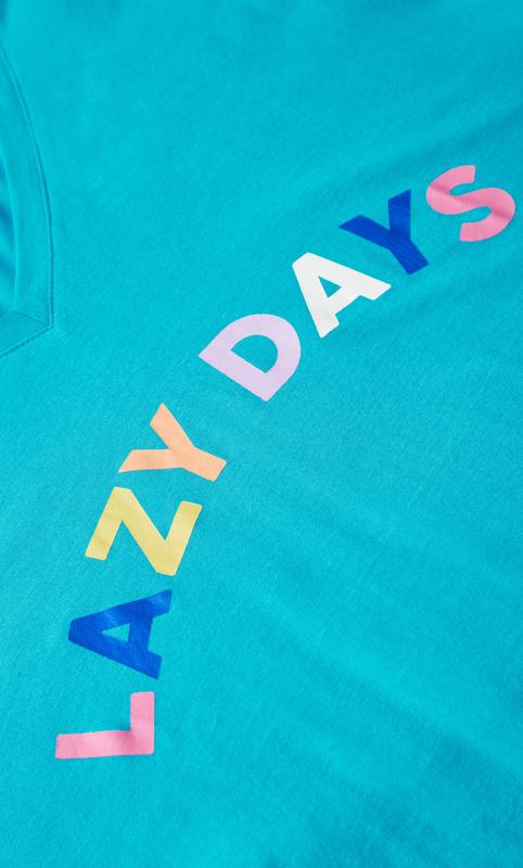 Avenue Blue 'Lazy Days' Slogan Pyjama Top 7
