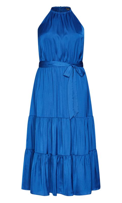 Iconic Tiered Azure Halter Maxi Dress 4