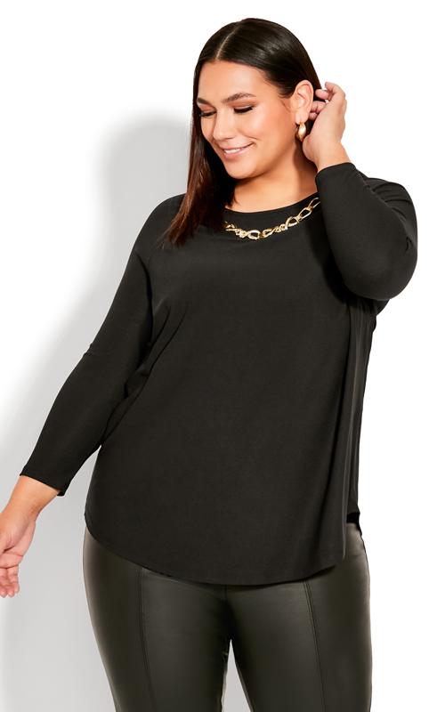 Evans Black Long Sleeve Top 2