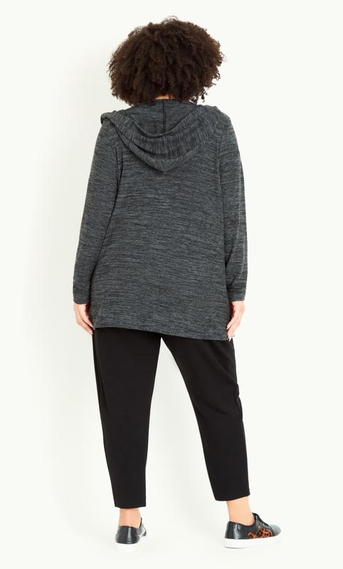 Evans Charcoal Grey Soft Touch Hooded Cardigan | Evans 5